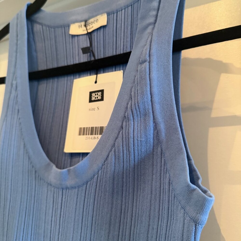 Dé Rococo: Deep Scoop Ribbed Tank Top NWT - Picture 6 of 7
